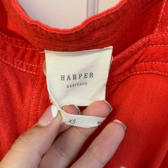 Red button up tank top - Picture 3 of 3